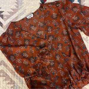 Sienna Sky Brown Floral Print Blouse